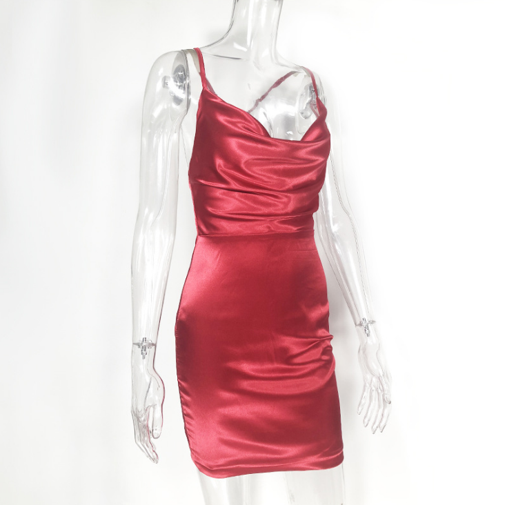 Tight Sexy Women'S Bag Hip Backless Mini Dress