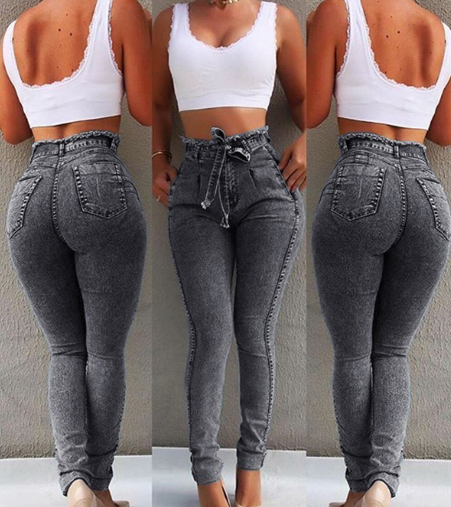 Women Slim Stretch High Waist Jeans