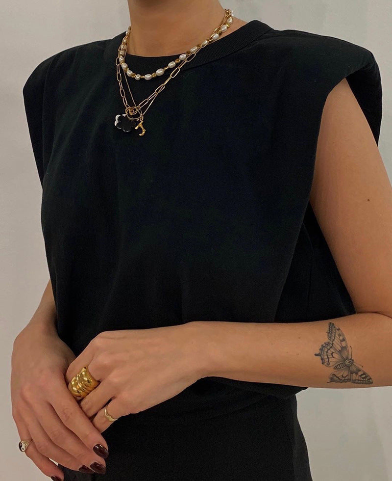 Round Neck Sleeveless Fashion Casual T-Shirt