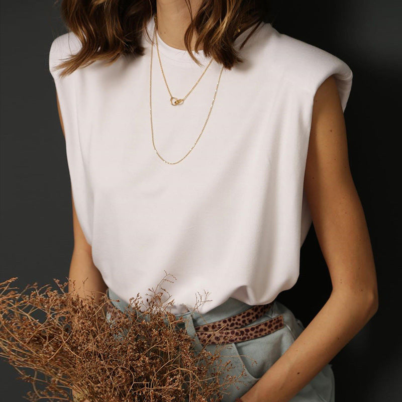 Round Neck Sleeveless Fashion Casual T-Shirt