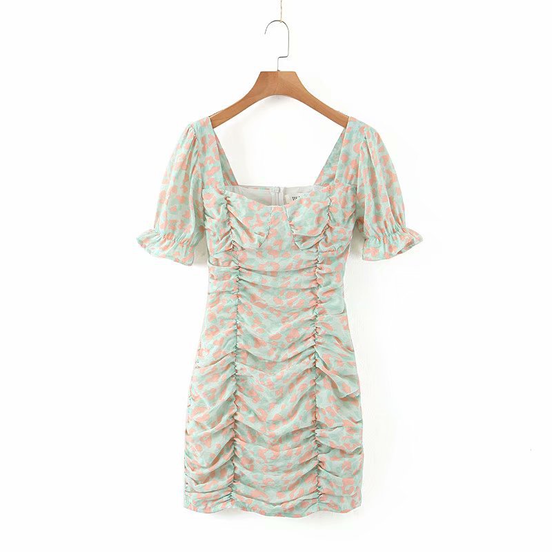 Printed Slim Sexy Short Sleeve Dress