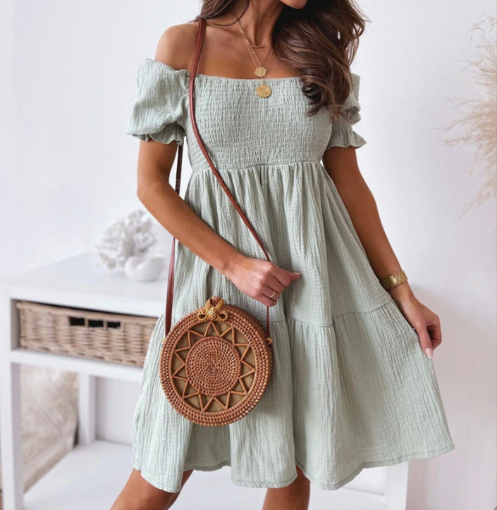 Fashion Sexy Backless One-Shoulder Dress