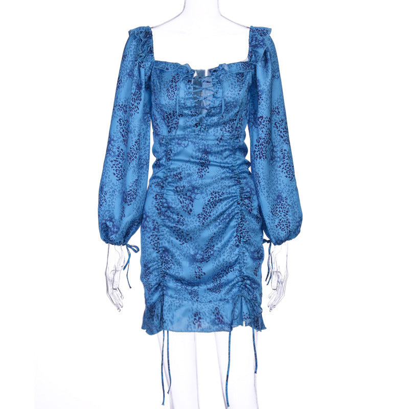 V-Neck Women's Long Sleeve Dress