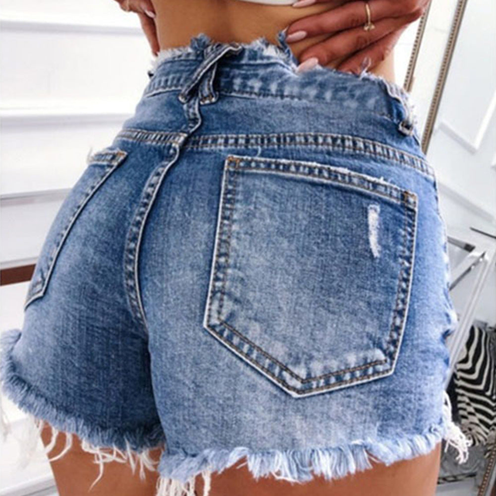 Sexy Skinny Ripped Denim Shorts