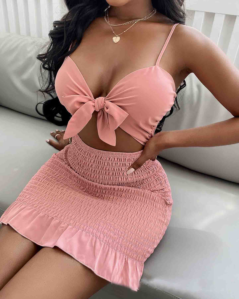 Fashion Sexy Solid Color Sling Sleeveless Dress