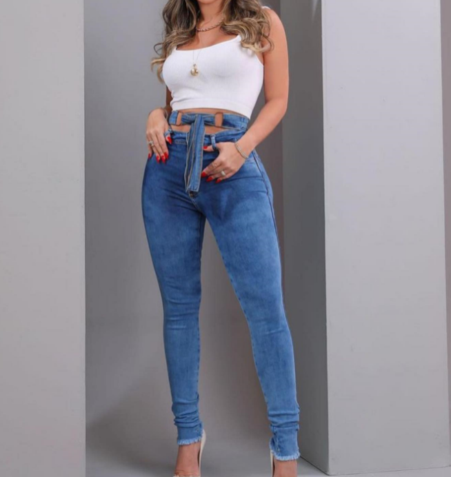 Women's Design High Waist Skinny Jeans