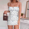 Fashion Solid Color Floral Sling Sleeveless Dress