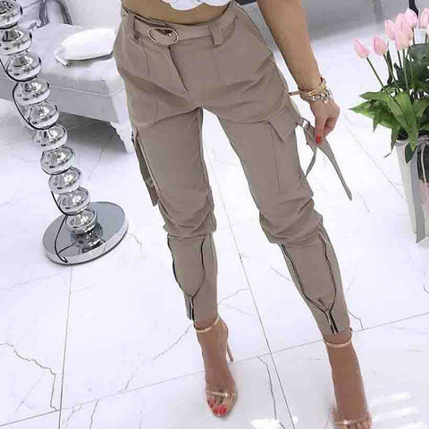 Casual Elastic Hole Denim Pants