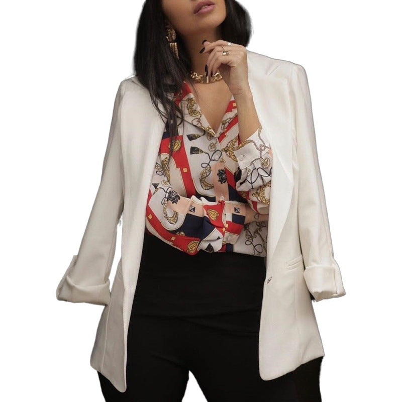 Printed Long-Sleeved Cardigan Chain Shirt
