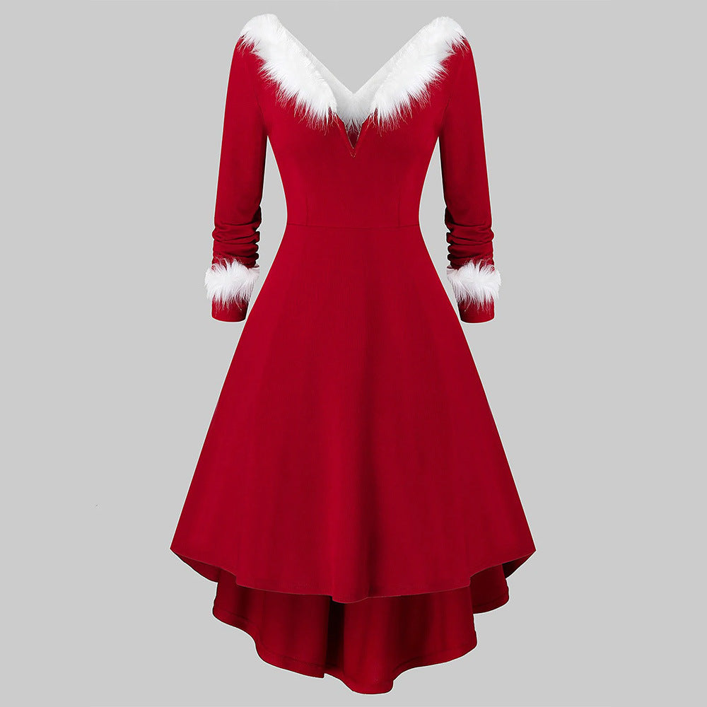 Solid Color Plus Size Long Sleeve Princess Dress