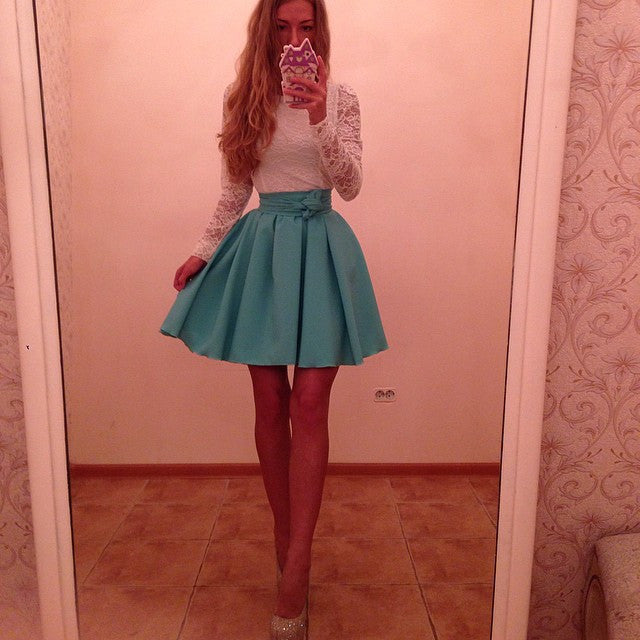 Fashion sexy stitching lace dress