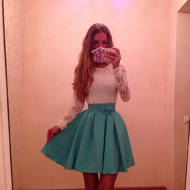 Fashion sexy stitching lace dress