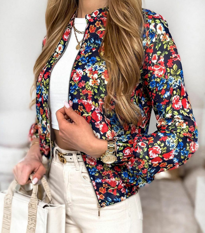 Casual Long-Sleeved Printed Jacket