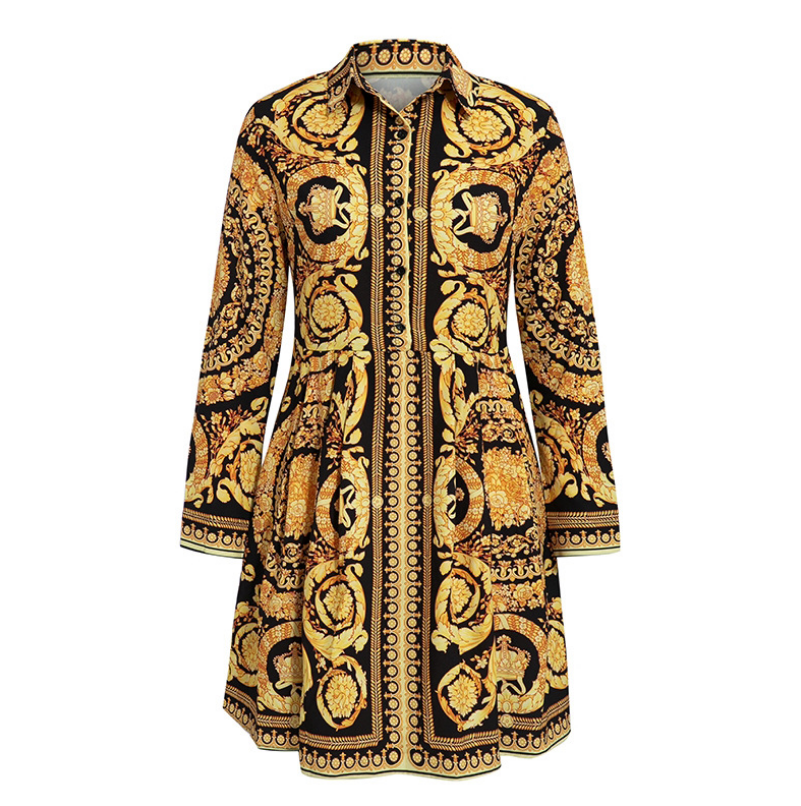 Long-Sleeved Women'S Printed Dress