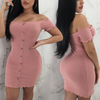 Solid Color Women's Sexy Short Sleeve Dress