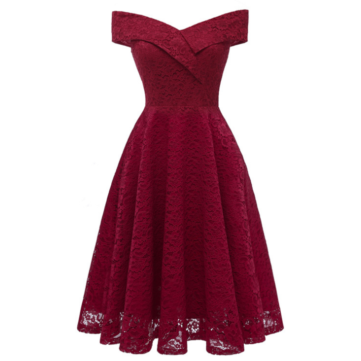 Lace Off the Shoulder Cocktail Dress
