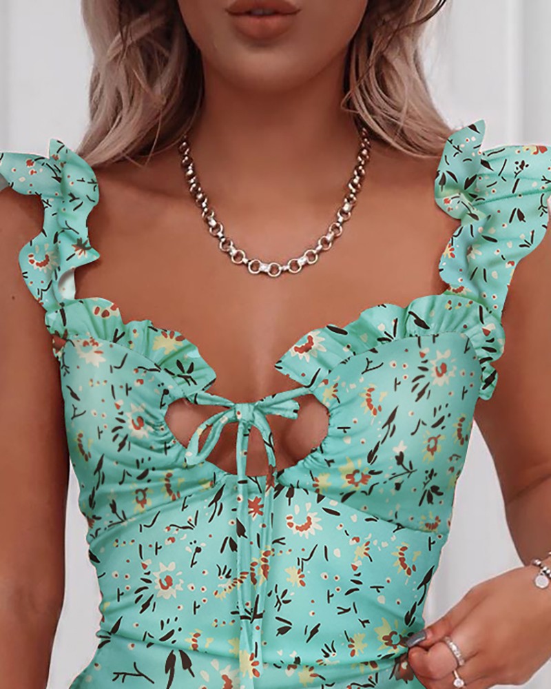 Elegant Floral Sexy Sleeveless Dress