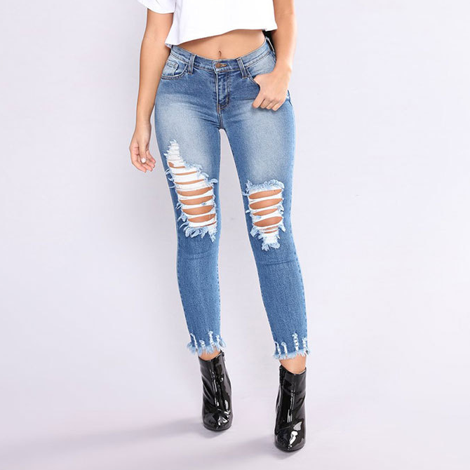 Women'S Fashion Blue Jeans