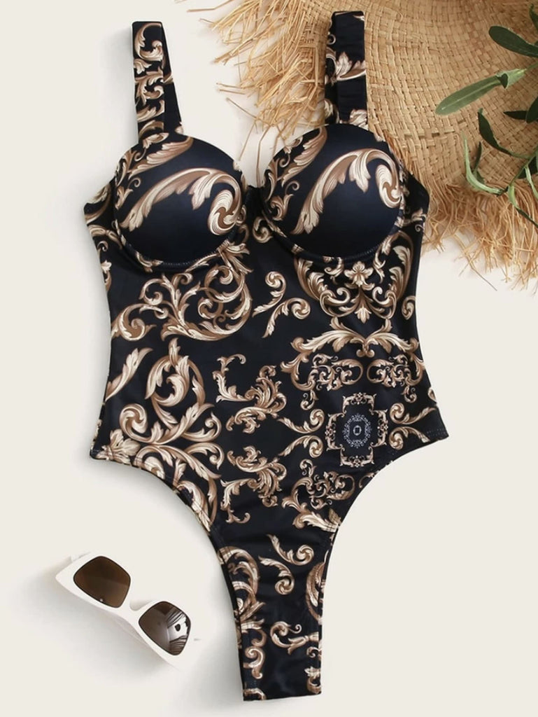 Printed Sexy One-Piece Bikini Swimsuit