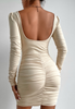 Women'S Sexy Package Hip Solid Color Tight Backless Dress