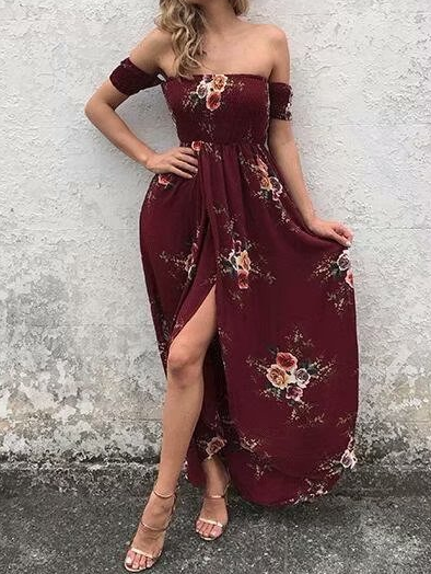 Fashion Short Sleeve Print Dress