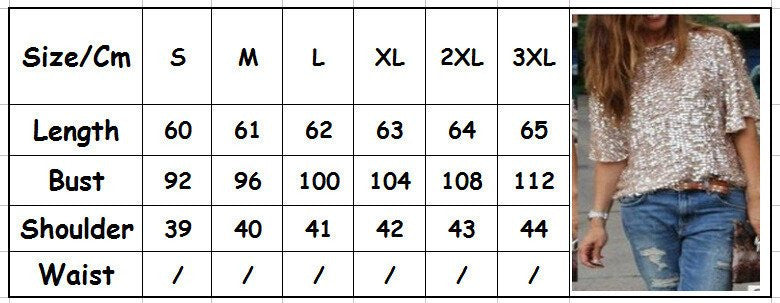 Loose sequined T-shirt