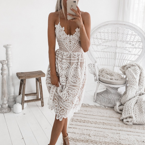 Fashion Embroidered White Two-piece Dress