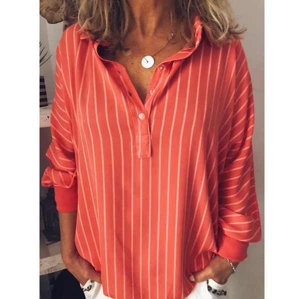 Striped Print Long Sleeve Bat Shirt