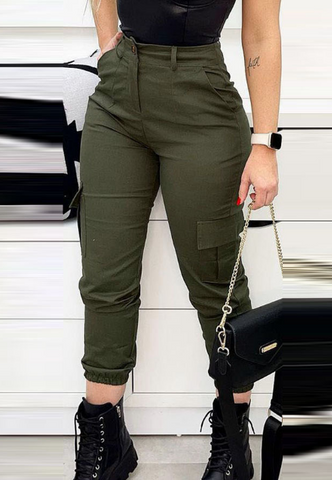 Casual Elastic Hole Denim Pants