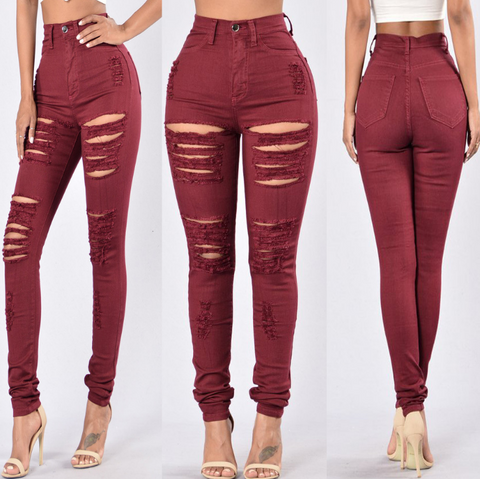 Slim Slimming Casual Pattern Jeans