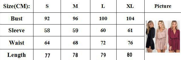 Women's Sexy V-neck Long Sleeve Jumpsuit