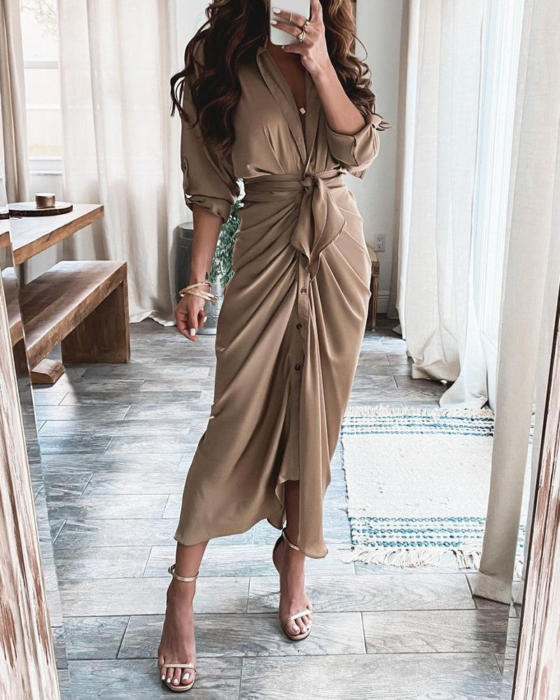 Women's Long Sleeve Wrap Dress