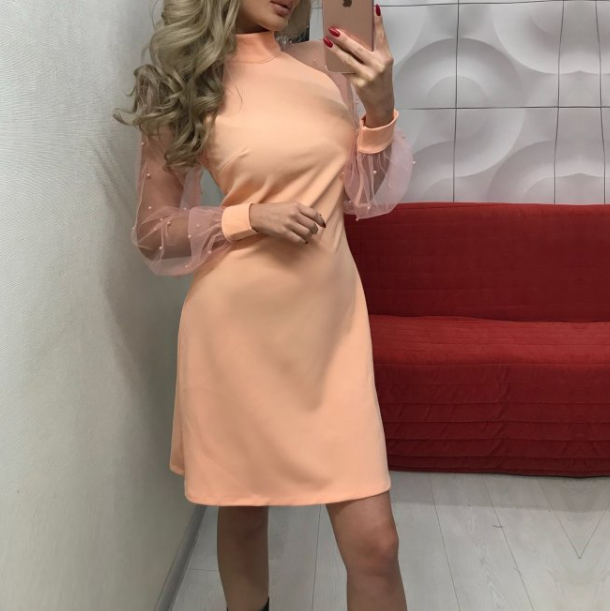 Long Sleeve Slim High-Necked Hip Dress