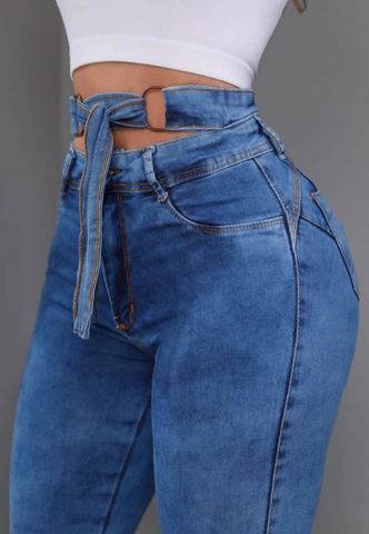Casual Cutout Fringe Hem Jeans