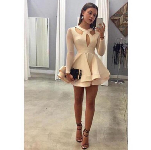 LONG-SLEEVED MINI DRESS