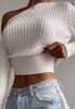 Women's Elegant White Long Sleeve Sweater