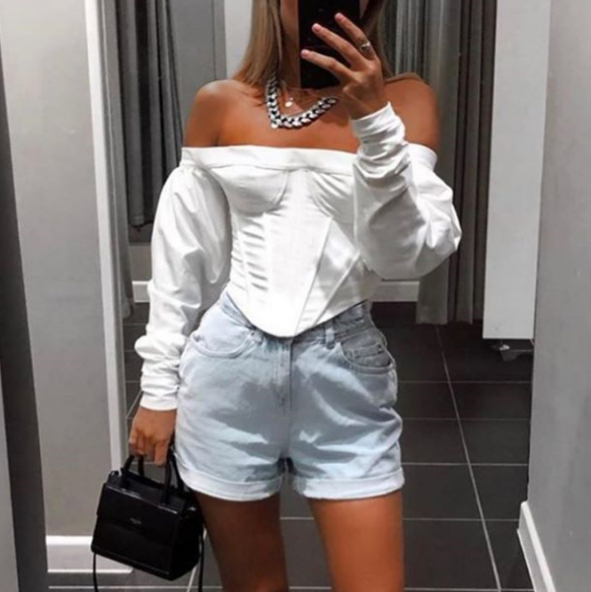 Fashion Sexy Off Shoulder Long Sleeve T-Shirt