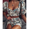 Sexy Slim Printing Short Sleeve Two-Piece Dress