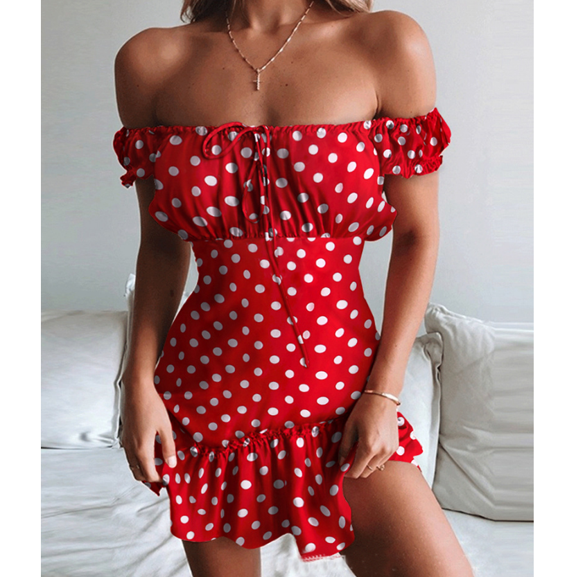 Sweet Short Sleeve Red Dress