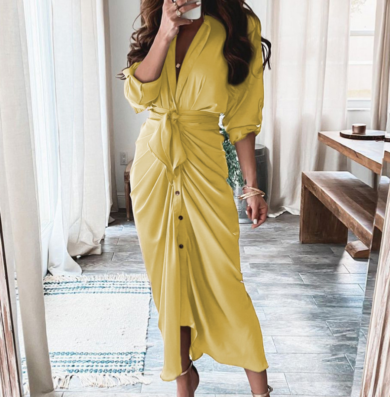 Women's Long Sleeve Wrap Dress