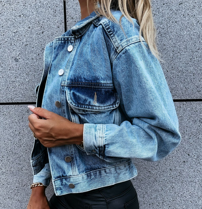 Casual Pocket Button Denim Jacket