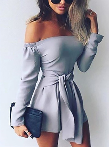 Women'S Solid Color Long-Sleeved Jumpsuit