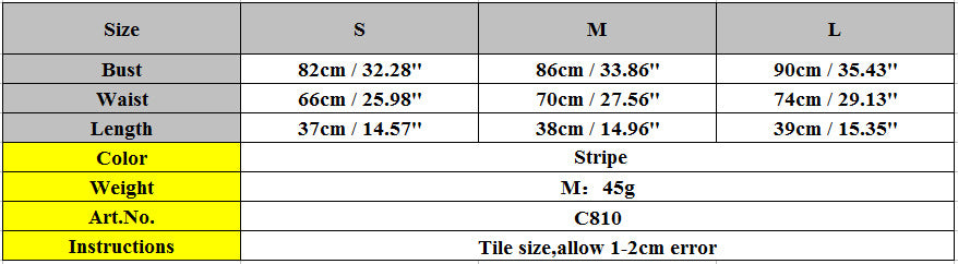 Round Neck Stripes Backless Vest