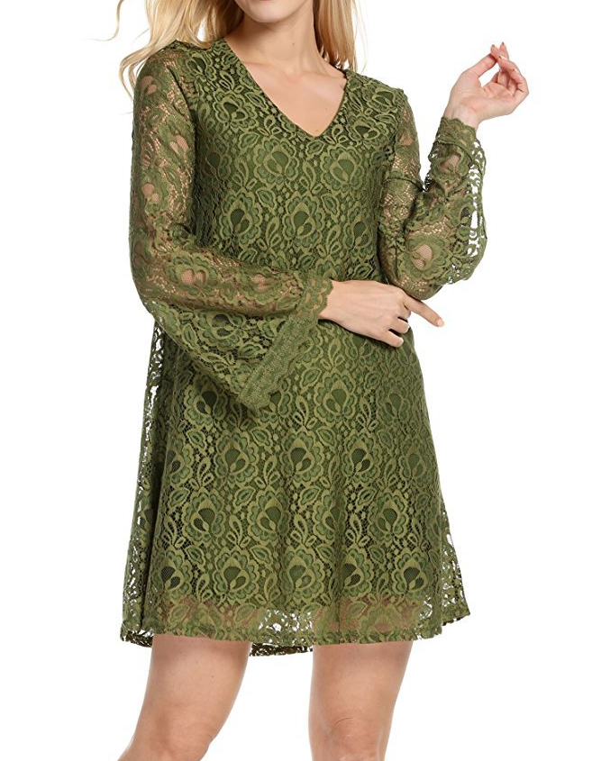 Women'S Sexy V-Neck Lace Dress