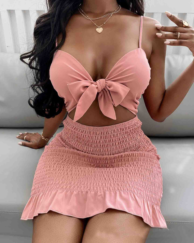 Fashion Sexy Solid Color Sling Sleeveless Dress