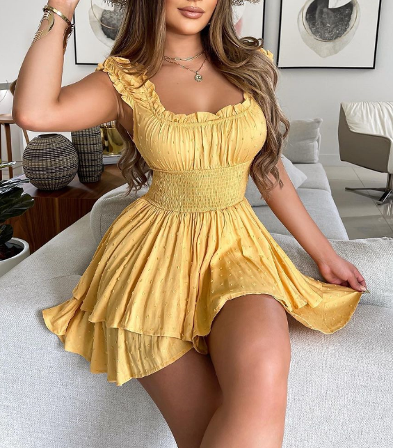 Yellow Sling Women's Casual Dress