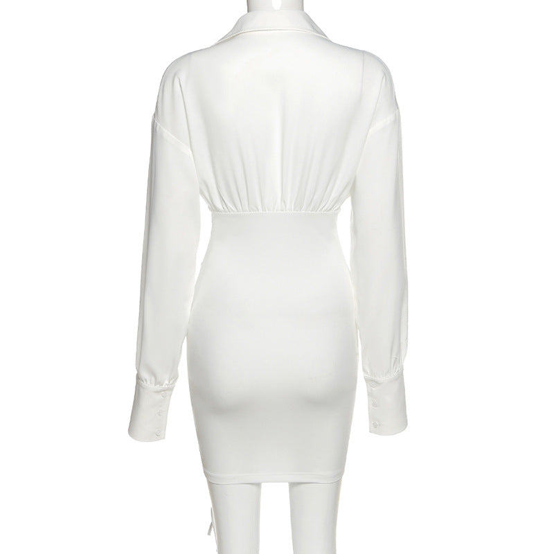 Long-Sleeved Fashion Slim Sexy Hip Dress