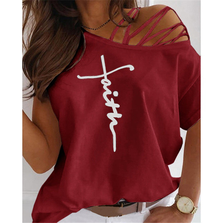Printed Irregular Casual T-Shirt