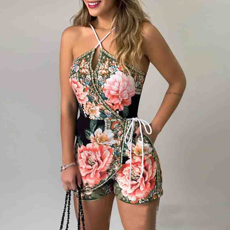 Sexy Halter Printed Jumpsuit
