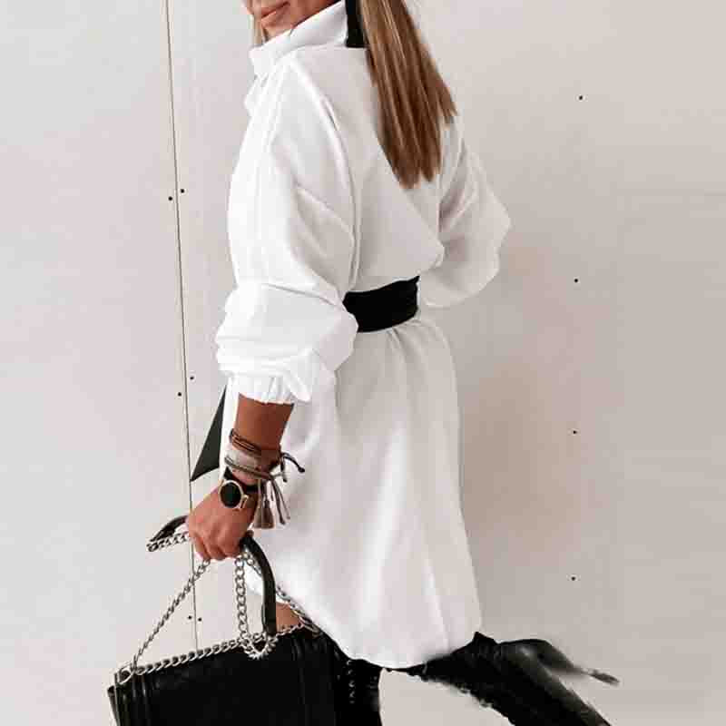 Casual Cardigan Long Sleeve Shirt Dress